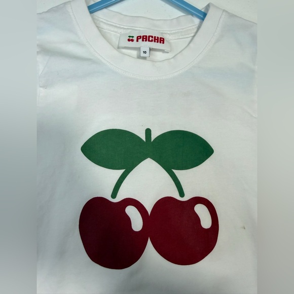 PACHA IBIZA TEE CHERRY BASIC KIDS size 10 BLACK 100% COTTON - Picture 4 of 7